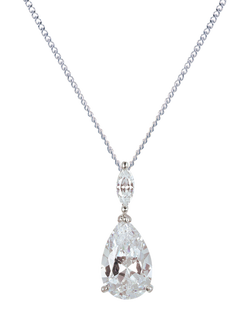 Ivory & Co. Genova Bridal Teardrop Cubic Zirconia Pendant Necklace, Silver