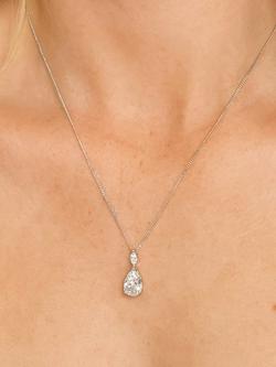 Ivory & Co. Genova Bridal Teardrop Cubic Zirconia Pendant Necklace - view 2, Silver