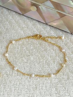 Ivory & co. Luxe Bridal Freshwater Pearl Bobble Chain Bracelet, Yellow Gold - view 2, Yellow Gold