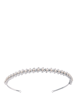 Ivory & Co. Bridal Cubic Zirconia and Faux Pearl Tiara, Silver, Silver