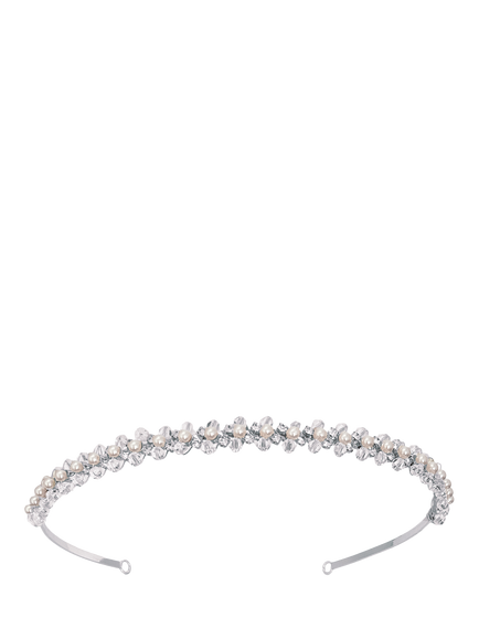 Ivory & Co. Bridal Cubic Zirconia and Faux Pearl Tiara, Silver, Silver