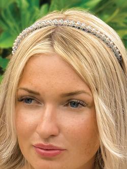 Ivory & Co. Bridal Cubic Zirconia and Faux Pearl Tiara, Silver - view 2, Silver