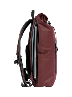 Stubble & Co The Roll Top Backpack, 15L, Garnet Red - view 2, Garnet Red