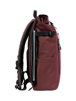 Stubble & Co The Roll Top Backpack, 20L - view 2, Garnet Red