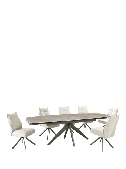 KETTLER Lorenzo 6-8 Seater Dining Set, Mid Grey, Mid Grey