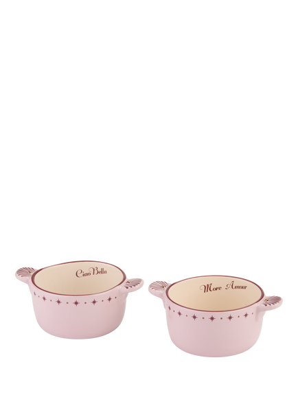 Yvonne Ellen Stoneware Ramekins, Set of 2, 10cm, Pink, Multi