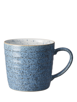 Denby Studio Blue Flint Ridged Stoneware Mug, 400ml, Blue