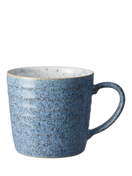 Denby Studio Blue Flint Ridged Stoneware Mug, 400ml, Blue