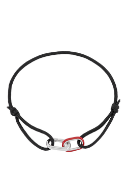 BARTLETT LONDON Men's Double Link Cord Bracelet, Silver, Silver