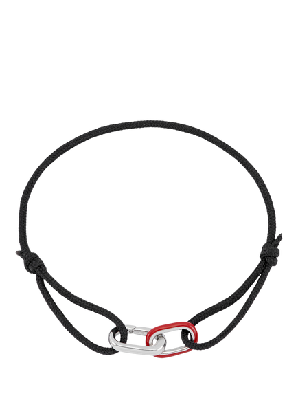 BARTLETT LONDON Men's Double Link Cord Bracelet, Silver, Silver