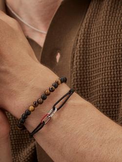 BARTLETT LONDON Men's Double Link Cord Bracelet, Silver - view 2, Silver