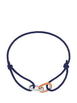 BARTLETT LONDON Men's Double Link Cord Bracelet, Silver, Silver