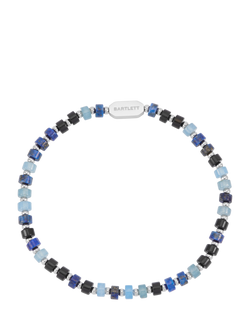 BARTLETT LONDON Silver Plated Beaded Bracelet, Blue/Silver, Silver