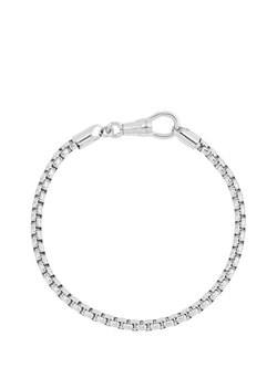 BARTLETT LONDON Chunky Rounded Box Chain Bracelet, Silver, Silver