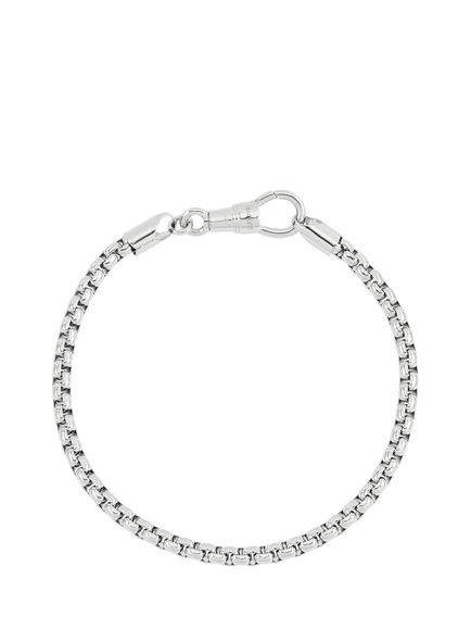 BARTLETT LONDON Chunky Rounded Box Chain Bracelet, Silver, Silver
