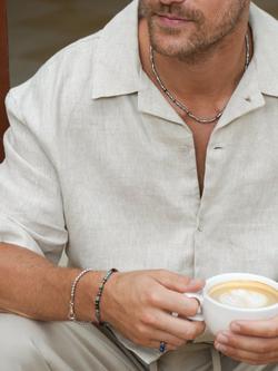 BARTLETT LONDON Gemstone Rondelle Stretch Bracelet, Silver - view 2, Silver