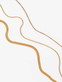 Mint Velvet Triple Chain Layered Necklace - view 2, Gold