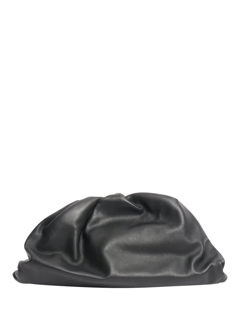 Product image 2 of 3, which shows Pre-loved Bottega Veneta Leather Pouch Bag, Black