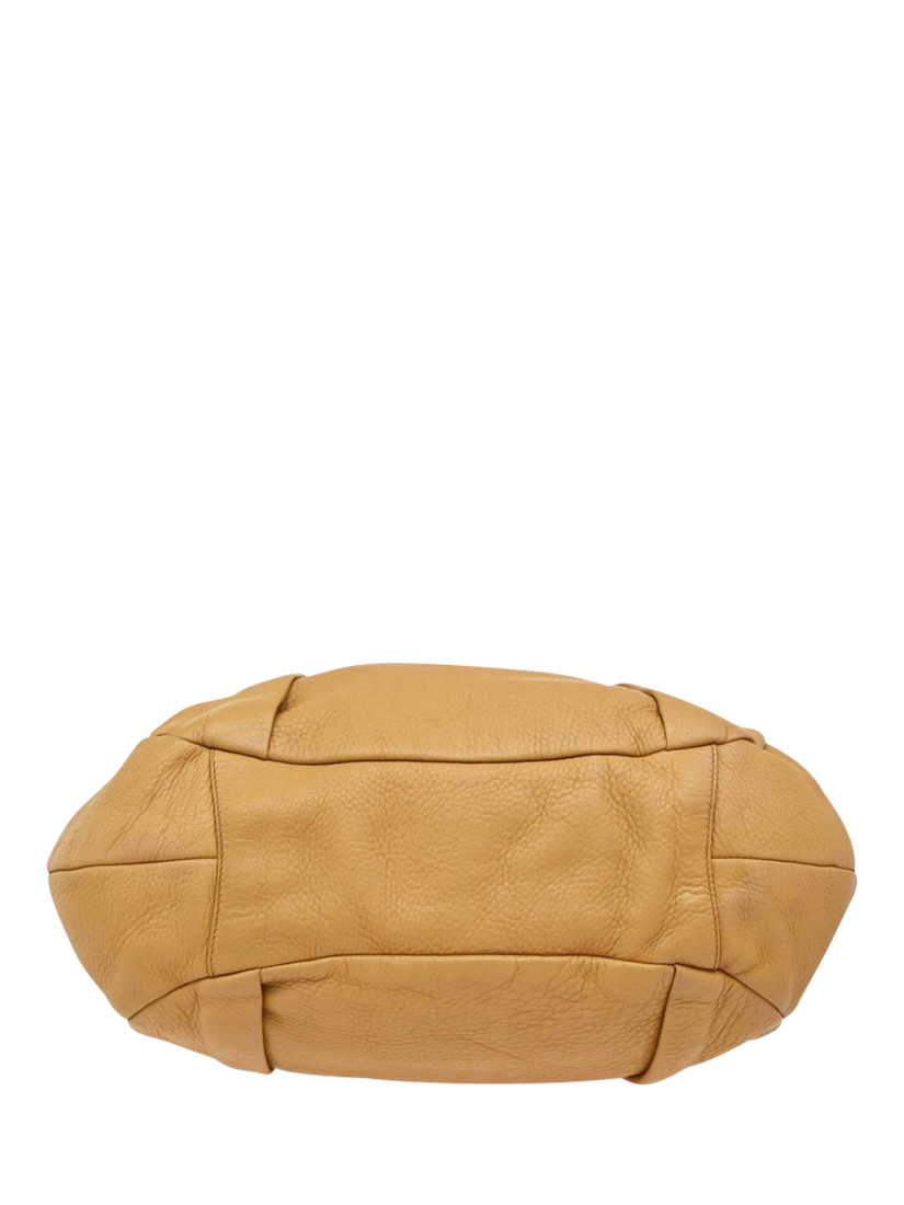 Product image 4 of 10, which shows Pre-loved Prada Vitello Daino Leather Top Handle Bag, Beige