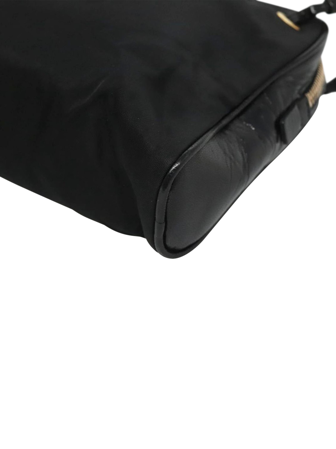 Product image 6 of 10, which shows Pre-loved Prada Nylon Gold Hardware Top Handle Bag, Black