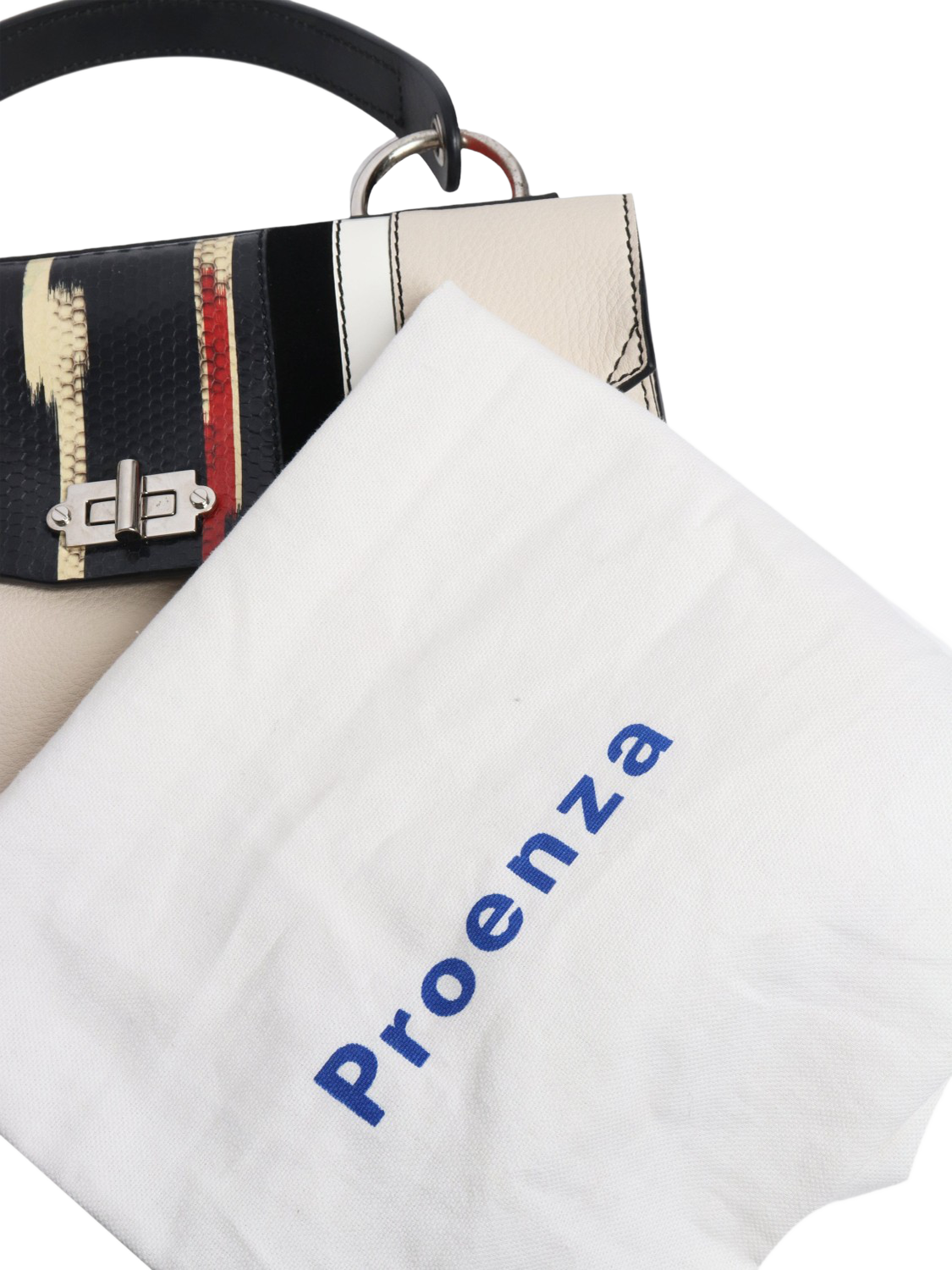 Product image 8 of 8, which shows Pre-loved Proenza Schouler Snake Effect Hava Bag, Cream/Multi