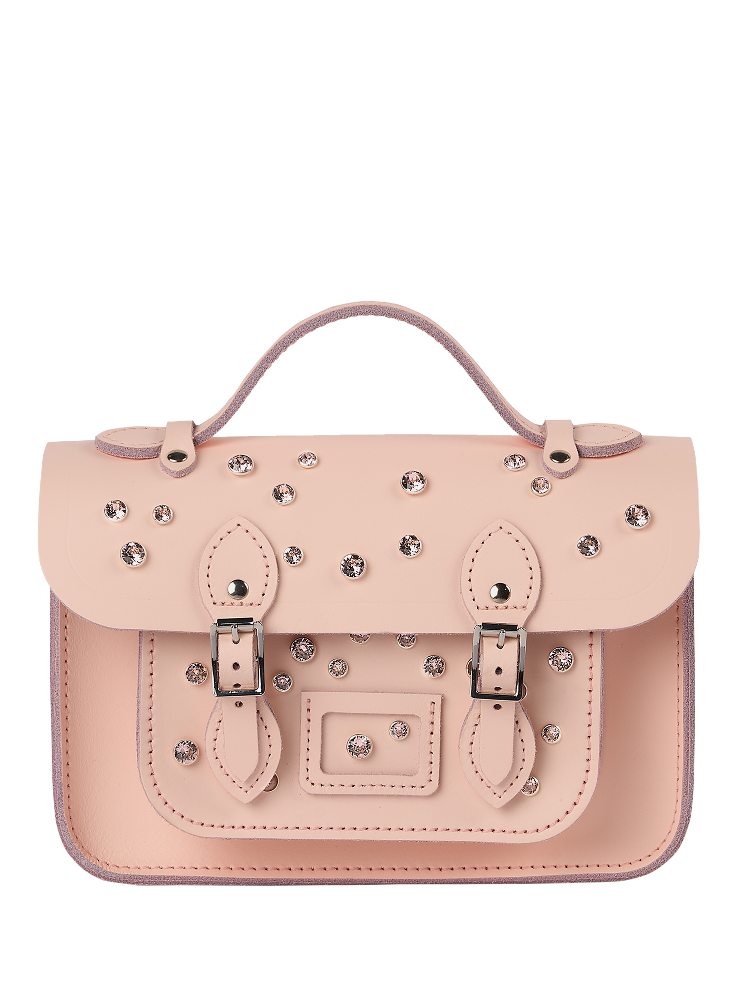 Product image 1 of 10, which shows Cambridge Satchel Swarovski Mini Leather Satchel, Pink