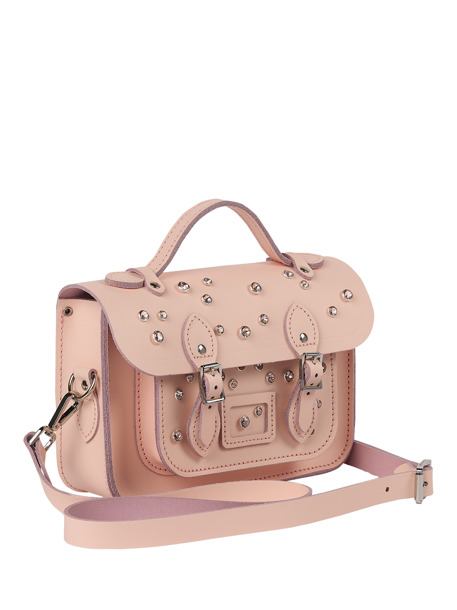 Product image 4 of 10, which shows Cambridge Satchel Swarovski Mini Leather Satchel, Pink