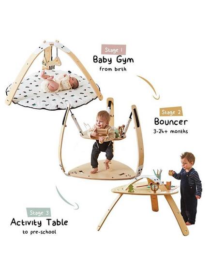 Little Hoppa 3-in-1 Baby Gym, Bouncer & Activity Table - view 2, Mono Mountains