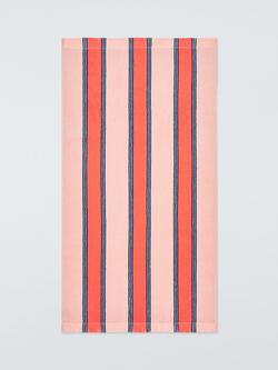 John Lewis Stripe Terry Beach Towel, Coral/Pink