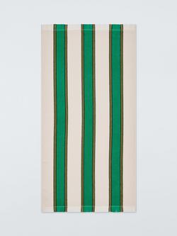 John Lewis Stripe Terry Beach Towel, Green/Cream