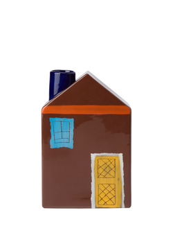 The Conran Shop Oddments Glazed Ceramic House Vase, Brown, Brown