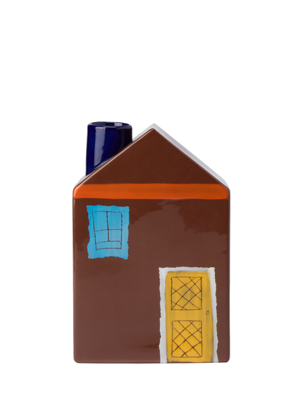 The Conran Shop Oddments Glazed Ceramic House Vase, Brown, Brown