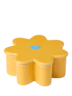 The Conran Shop Oddments Bits & Bots Glazed Ceramic Storage Pot, Yellow/Turquoise - view 2, Yellow / Turquoise