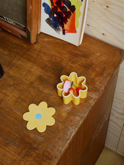 The Conran Shop Oddments Bits & Bots Glazed Ceramic Storage Pot, Yellow/Turquoise - view 2, Yellow / Turquoise