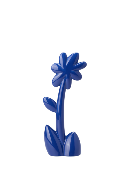 The Conran Shop Oddments Glazed Ceramic Flower Ornament, Ink Blue, Ink Blue