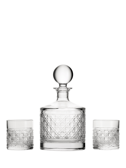Waterford Opulence Crystal Cut Glass 800ml Decanter & 2 Tumblers Gift Set, Clear, Clear