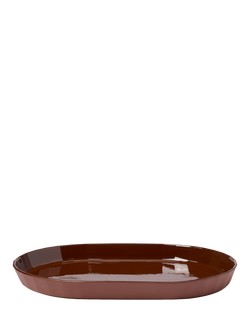 The Conran Shop Shapes Oval Porcelain Platter, 32cm, Cacao, Cacao