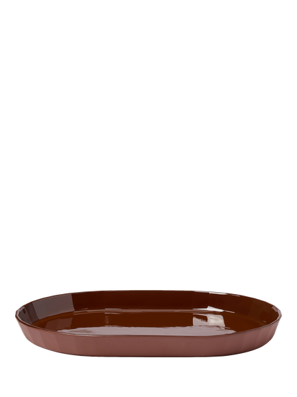 The Conran Shop Shapes Oval Porcelain Platter, 32cm, Cacao, Cacao