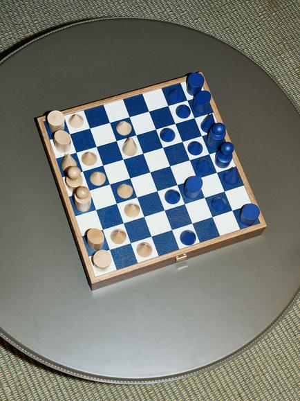 The Conran Shop Milos Wooden Chess Set, Navy - view 2, Navy
