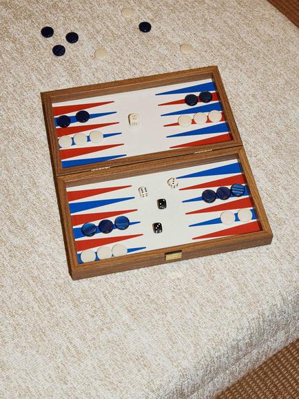 The Conran Shop Milos Wooden Travel Backgammon Set - view 2, White / Black