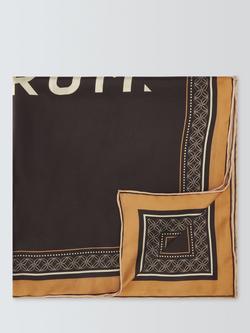 John Lewis x LABRUM Logo Square Silk Scarf, Brown - view 2, Brown