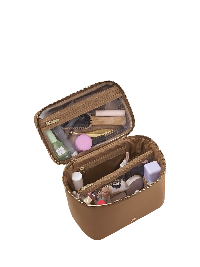 Product image 4 of 6, which shows July Vanity Cosmetic Case, Light Brown