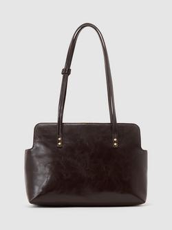 Reiss Cecily Frame Shoulder Bag, Burgundy - view 2, Burgundy