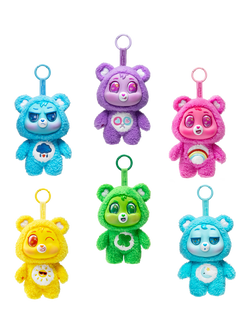 Care Bears Caring Cuties 15cm Plush Clip Soft Toy, Multi