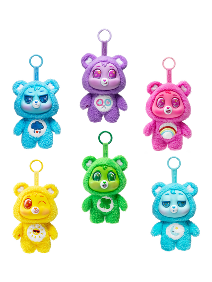 Care Bears Caring Cuties 15cm Plush Clip Soft Toy, Multi