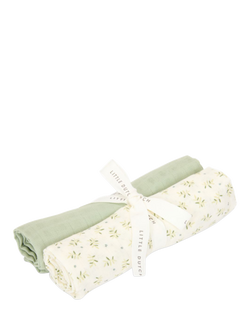 Little Dutch Blueberry Leaves Muslin Swaddle Blanket, Pack of 2, Multi