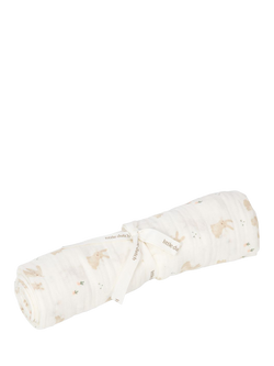 Little Dutch Newborn Naturals Baby Bunnies Muslin Swaddle Blanket, Multi