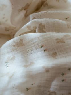 Little Dutch Newborn Naturals Baby Bunnies Muslin Swaddle Blanket - view 2, Multi