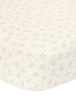 Little Dutch Blueberry Leaves Fitted Cotbed Sheet, Multi