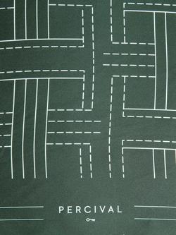 Percival Sashiko Silk Pocket Square, Forest - view 2, Forest